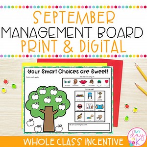 September Classroom Management Board | Whole Class Incentive | Print & Digital