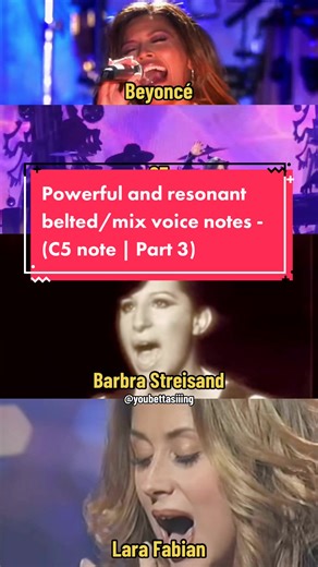 Powerful and resonant belted/mix voice notes - (C5 note | Part 3) 🔥 #beyonce#demilovato#barbrastreisand#larafabian#highnotes#vocaltechnique#belting#mixvoice#resonance#vocals @Beyoncé @Demi Lovato