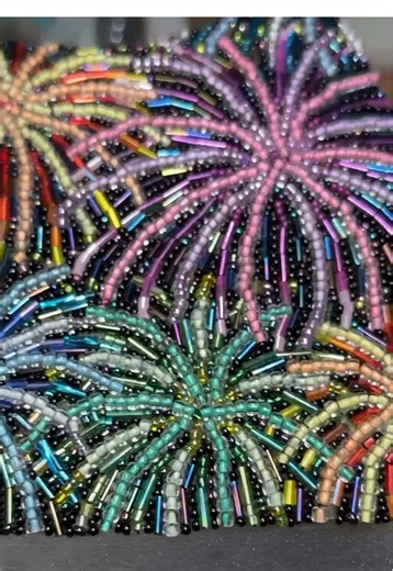 Bead Embroidery Firework Bag Completion