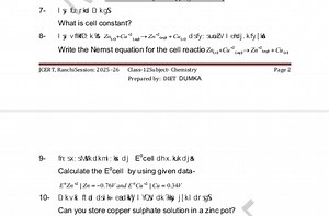 What is cell constant?Write the Nernst equation for the cell ... | Filo
