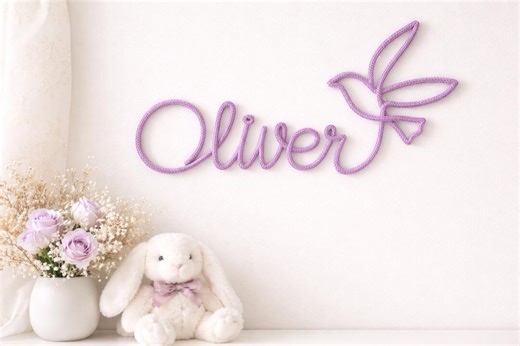 Personalized Knitted Wire Name Sign – Nursery Decor, Newborn Birthday Party, Wedding and Party Decor - Etsy