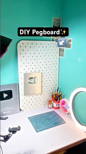I made a desk decor pegboard ✨ #deskdecor #decoration #artzarc #pegboard
