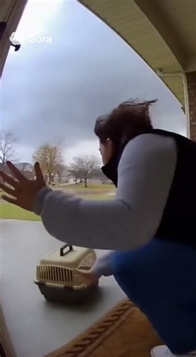 Owner rushes to save cat during tornado scare 😱🌪️ #sora2 #trending #cat #shorts