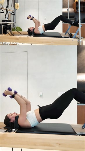 Bridging With Hand Weights on Reformer