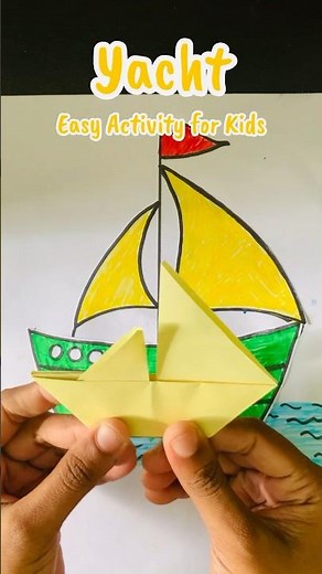 Easy Paper Craft 🛥️| How To Draw Yacht | “Y”Alphabet Drawing | Easy Drawing For Kids | Y for Yacht