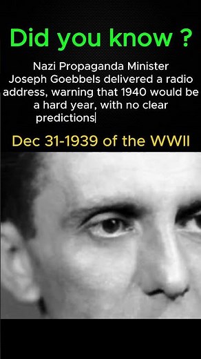 WWII 31 dec 1939 - Goebbels’ Explosive 1939 Year-End Speech