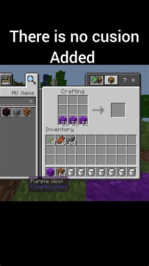 wht mokamg there is no cusion added in bedrock edition #bedrockedition #minetest #mcbedrock