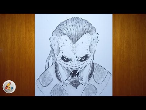 How to DRAW a Predator in the Badlands with PENCIL -|-