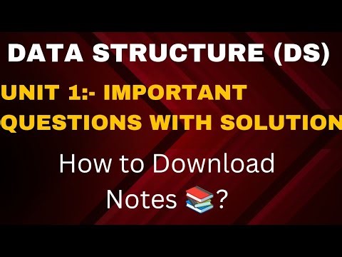 Data Structure Important Questions | RGPV Data Structure Unit 1 important questions