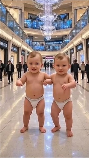 Twin Babies Mall Floor in Music Store | Cute, Musical & EmotionalMoment !