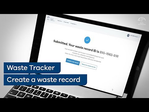Creating a waste record with EPA's waste tracker