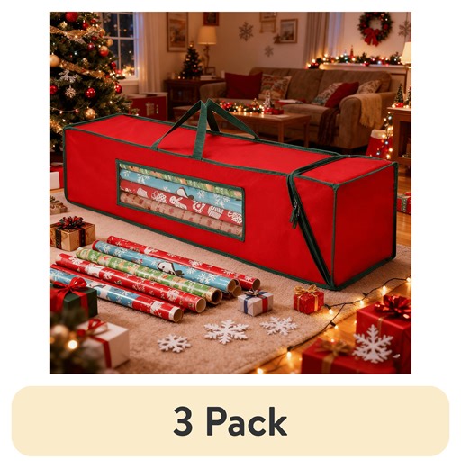 (3 pack) Magicfly Wrapping Paper Storage Bag ,600D Oxford Organizer for Christmas Gift, 42 x 10 x 10 inch