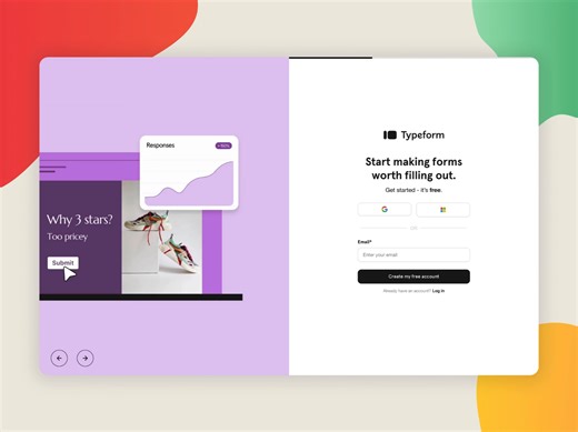 Typeform · Sign Up Page Redesign · UI Design · DailyUI