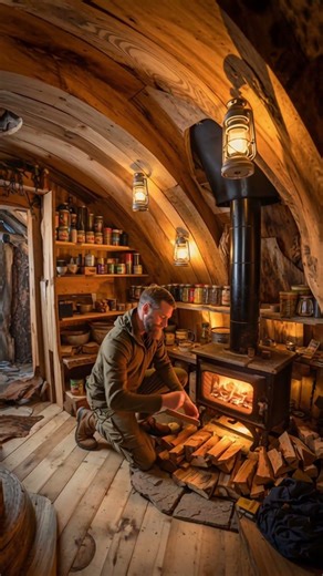 This Fallen Tree Is Actually a Hidden Survival Cabin