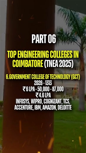 GCT College 2025 | Complete Fees, Highest Placements & TNEA Code Full Admission Guide