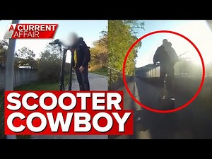 E-scooter rider filmed going almost 100km/h before crash | A Current Affair