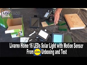 Livarno Home 16 LEDs Solar Light with Motion Sensor from LIDL Unboxing and Test