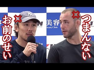試合内容について試合後インタビューでバチバチに言い合う矢地祐介とボイド・アレン【RIZIN39】