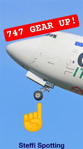 INSANE Close-Up: Cargolux 747 Wheel Retraction After Takeoff! ✈️🔥 #Shorts