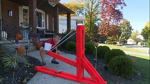 Trick or treating while social distancing? Check out the Halloween Candy Catapult