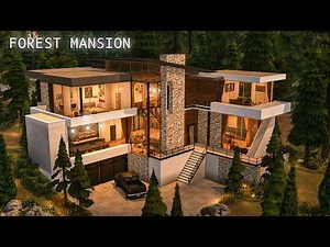 Luxury Modern Forest Mansion | Sims 4 Speed Build & Tour | NO CC