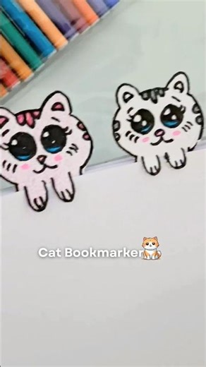 Cute Cat Bookmark DIY 🐱🎀 | Easy Aesthetic Craft #trending #bookmarker #cat