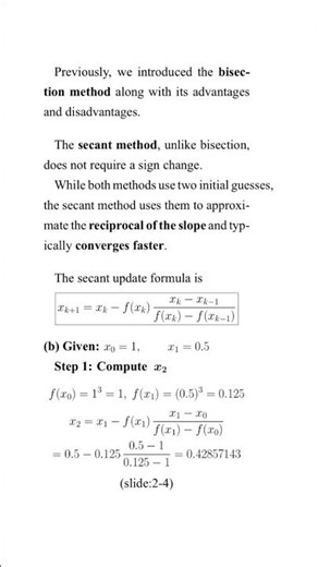 Nonlinear Equation Root Finding (2): Secant Method