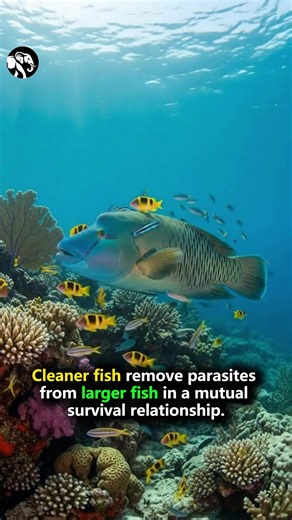Cleaner fish remove parasites from larger fish building trust cooperation and benefits for both species #WildWonders #fblifestyle #Ocean #Symbiosis #Nature | Animal Insights