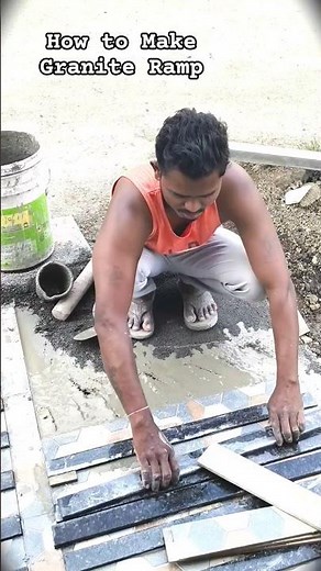 How to Make Granite Ramp Fitting | Step by Step Granite Ramp Installation Guide 🧱✨#ramp