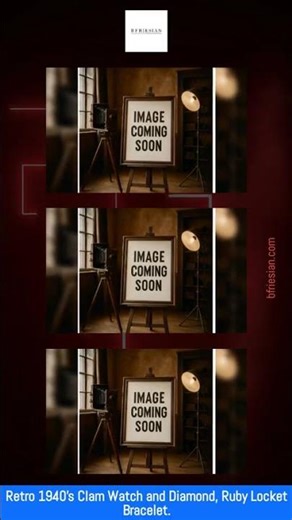 Retro 1940's Clam Watch and Diamond, Ruby Locket Bracelet.