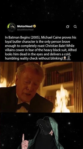 During the filming of Batman Begins (2005), Michael Caine roasted Christian Bale because