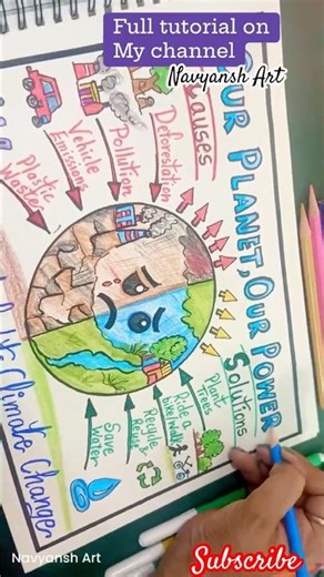 Climate Action: Small Steps Big Change poster drawing💚#shorts #awardwinningposter #competition #art
