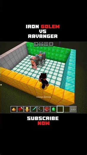 Minecraft Iron Golem Vs Ravanger 😈🔥 #minecraftshorts #shorts #minecraft #irongolem #ravager #shorts