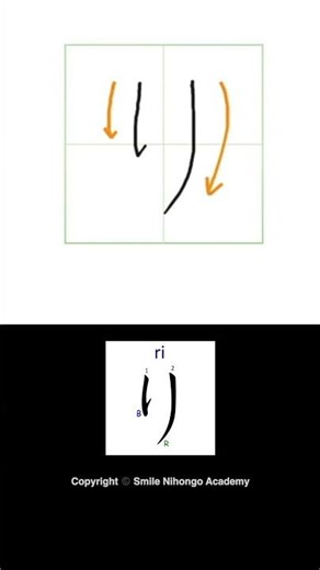 How to write Hiragana り [ri] #hiragana #japanesealphabet