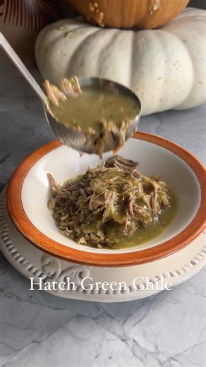 Green Chile Recipe here Hatch Green Chile Soup 1/2 white onion 10 tomatillos 10oz hatch green Chile (use fresh if available FRESH roasted! 5 garlic cloves 3 jalapeños 2 poblanos 10 c. Chicken stock 1 Tbsp hatch chili seasoning 1 Tbsp salt 1 pinch Mexican oregano 2 tsp cumin 2.5lb pork shoulder Oaxaca cheese This green chile is a family favorite! I blend the hatch green chilis with everything but feel free to leave diced green chilis for texture. Diced canned tomatoes also! My kids just don’t lik