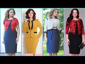 Modest Church Dresses For Women's/Latest Two Piece Work And Business Women's Sheath Jacket Dress