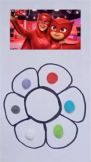 PJ Masks colour mixing #satisfying#colourmixing#pjmasks#trending#art