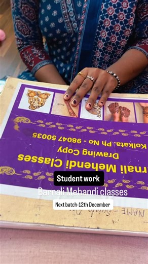 12K views · 3.2K reactions | Next upcoming basic to bridal course batch starting frm 12th December 25. Registration open For seat booking and classes details please whatsapp 9804750035 #barnalimehndi #bridalmehndikolkata | Barnali_Mehandi | Facebook