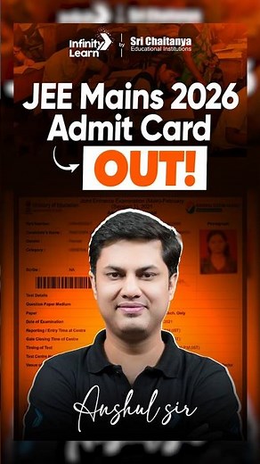 📢 NTA Latest Update | JEE Mains 2026 Admit Card OUT! | Download Now | JEE Update | #jee #nta