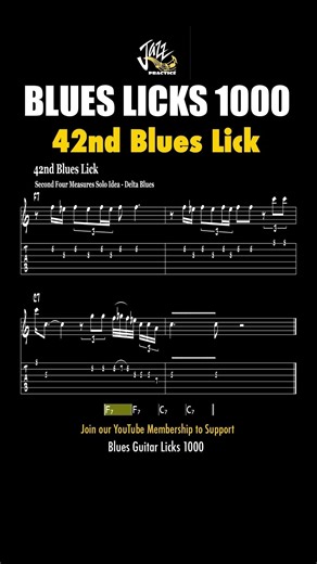 Groovy F7 to C7 Delta Blues Lick 🎸 | Blues Lick 1000 (#42/1000)