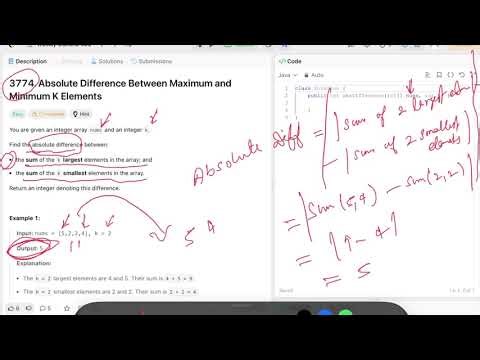 Leetcode 3774. Absolute Difference Between Maximum and Minimum K Elements