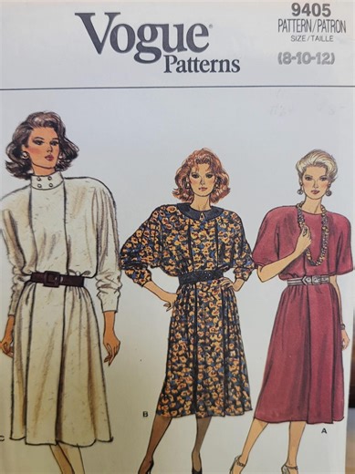Vintage Vogue 9405 Sewing Pattern – Womens Dress, 1980s, Size 8 10 12 UNCUT - Etsy UK