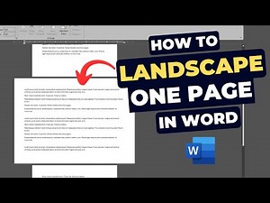 How to Landscape One Page in Word