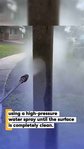 Extremely Satisfying Power Washing | Cleaning a Moss-Covered Dirty Pole