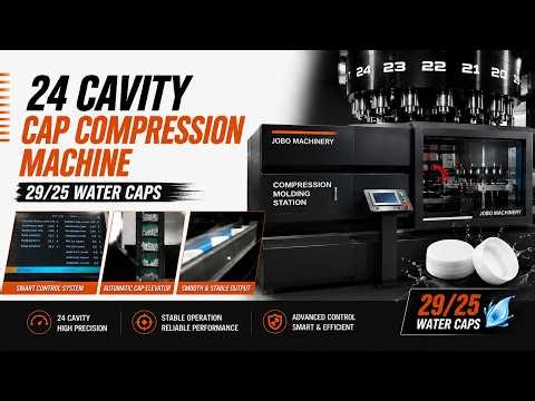 USS 24 Cavity Cap Compression Machine – 29/25 Water Caps #capmakingmachine #capmanufacturing #jobo
