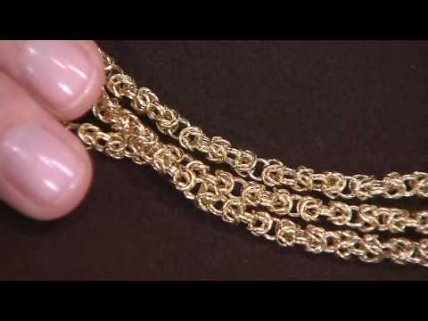 14K Gold Dimensional Byzantine Chain Necklace on QVC