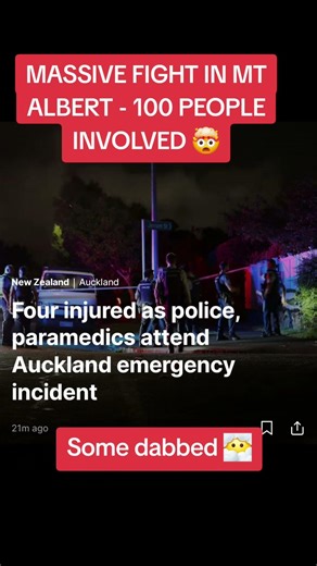 Massive brawl in MT Albert - 100 people involved #nz #news