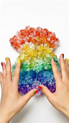 Rainbow Salt Rock Slime Crunch! 🌈🤤 #ASMR #Slime #Crunchy #OddlySatisfying #Shorts