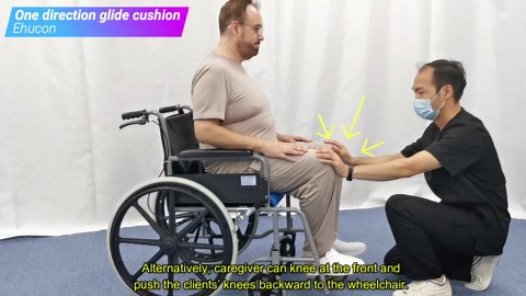 One Way Slide Wheelchair Cushion, Non Slip Unidirectional Glide Seat Pad for Transfers, Reusable Anti Slip Chair Cushion for Elderly & Patients (Black)