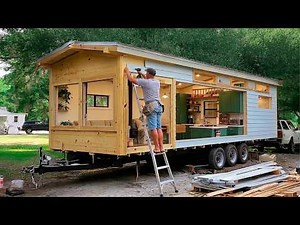 Man Creates a Mobile Home on a 20-Foot Trailer | from beginning to end‪@buildersblueprint‬